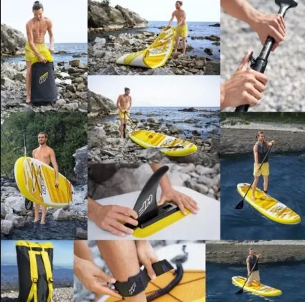SUP-борд Надувна дошка для плавання/серфінг з веслом Bestway 65348 Aqua Cruise 320х76х12см