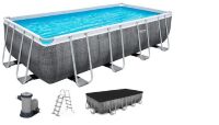 Каркасний прямокутний басейн BESTWAY 56998 розмір 549-274-122 см об'єм 15900 л з фільтр-насосом Драбина