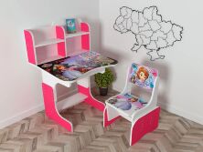 Дитяча парта шкільна розтишка зі стільцем Принцеса Софія (Princess Sofia) 102, малинова **