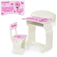 Дитяча парта HB-301-71 регульована по висоті Фламінго біла**