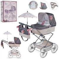 Коляска для ляльки DeCuevas з сумкою і парасолькою Реборн 82031 висота 90см**