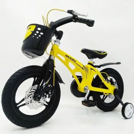Дитячий двоколісний велосипед MARS-14 колеса 14 дюймів магнезиевая рама жовтий