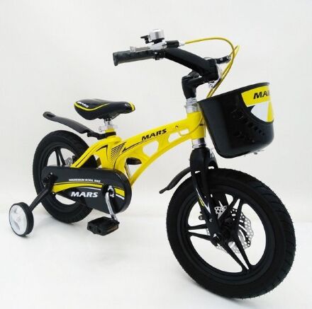 Дитячий двоколісний велосипед MARS-14 колеса 14 дюймів магнезиевая рама жовтий