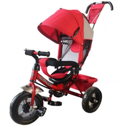 Велосипед-коляска дитячий триколісний Tilly Trike T-364 колеса надувні червоний