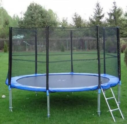 Спортивний дорослий дитячий Батут TK-Sport B-10244 діаметр 244 см на пружинах з сіткою і сходами