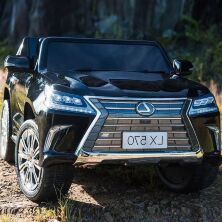 Дитячий двомісний електромобіль Джип 4WD M 3906EBLR-2 Lexus LX 570 шкіряне сидіння, музика, світло / чорний