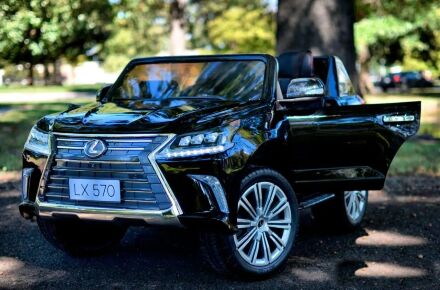 Дитячий двомісний електромобіль Джип 4WD M 3906EBLR-2 Lexus LX 570 шкіряне сидіння, музика, світло / чорний