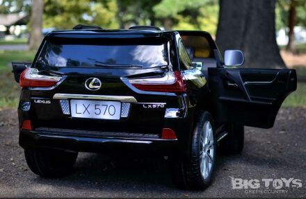 Дитячий двомісний електромобіль Джип 4WD M 3906EBLR-2 Lexus LX 570 шкіряне сидіння, музика, світло / чорний