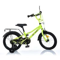 Дитячий двоколісний велосипед для хлопчика PROFI 16 дюймів MB 16013 PRIME з додатковими колесами, салатовий