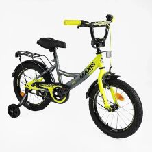 Дитячий велосипед 18 дюймів Corso MAXIS CL-18922 з додатковими колесами жовтий для хлопчика