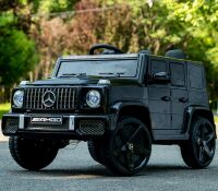 Дитячий електромобіль машина джип Mercedes M 6137EBLR-2 шкіряне сидіння 4 мотори чорний