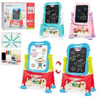 Дитячий пластиковий мольберт 050-4-5-6 двостороння дошка / з аксесуарами / 3 кольори**