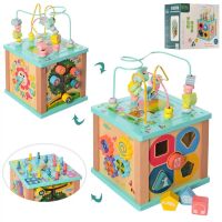 Дерев'яна Розвиваюча іграшка Логічний куб MD 2465 Бизиборд Лабіринт Рахунки Сортер ін**