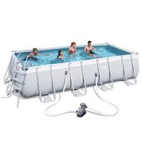 Каркасний прямокутний басейн BESTWAY 56465 розмір 549-274-122 см об'єм 14812 л з фільтр-насосом Драбинкою