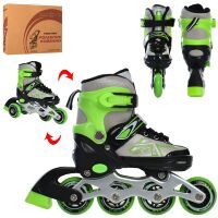 Дитячі розсувні ролики PROFI A4148-XS-GR алюмінієва рама/КОМБО/розмір 27-30 устілка 16cм/зелені