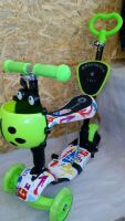 Самокат - беговел 5 в 1 Scooter "Божа корівка" 4110A, зелений ***