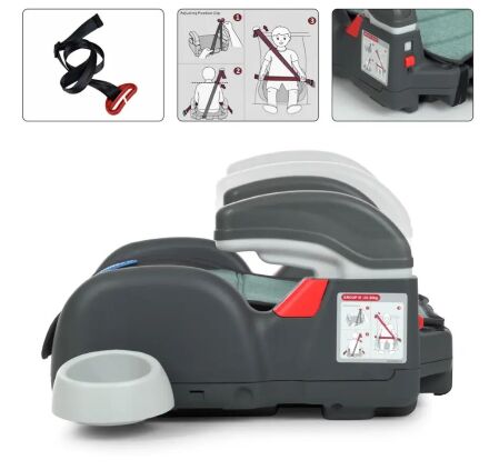 Автосидіння Бустер дитячий EL CAMINO ME 1044 Roro Royal Mint з підлокітником і підсклянником/чорьо-м'ятний