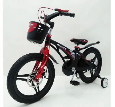 Велосипед двоколісний дитячий MARS-16 Black чорне дискове гальмо колеса 16 дюймів