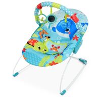 Дитячий шезлонг-качалка Bambi 6938 Кіт бірюзовий ***