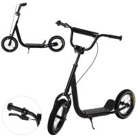 Самокат дитячий підлітковий двоколісний SR 2-046-B надувні гумові колеса чорний**