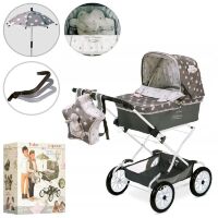 Коляска класична для ляльок DeCuevas 82024 висота 90 см сіра