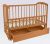 Дитяче ліжечко дерев'яна маятник з висувним ящиком-шухлядою відкидним бортом "Спимо" вільха світло-коричн