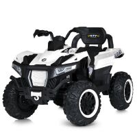 Дитячий електро квадроцикл с пультом управления M 5807EBLR-1 Електромобіль колеса EVA, 4 мотори, музика, світло, білий