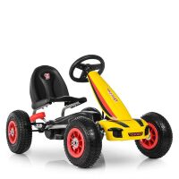 Дитячий педальний карт на гумових колесах Bambi kart M 4039-6 з ручним гальмом / колір жовтий**