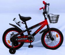 Дитячий велосипед 16 дюймів для хлопчика Corso Falcon FL-16360 з кошиком та пляшечкою червоний
