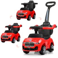 Дитяча машинка каталка-толокар Bambi 2 в 1 M 4121L-3 батьківська ручка музика світло червоний