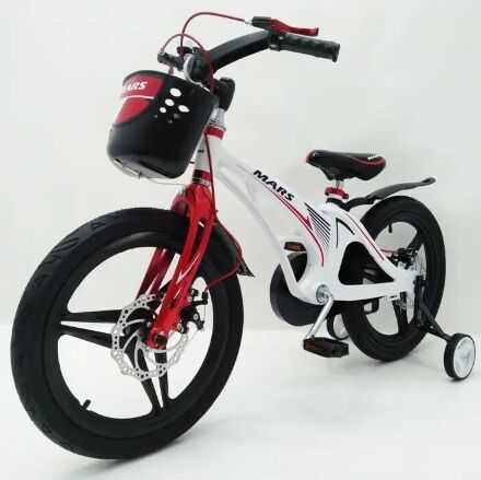 Велосипед дитячий двоколісний MARS-18 спиці дискові гальма колеса 18 дюймів білий