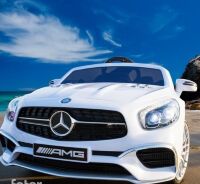 Дитячий електромобіль машина M 4871EBLR-1 Mercedes SL65 шкіряне сидіння, MP3, USB, м'які колеса EVA / білий