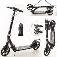 Самокат дорослий підлітковий iTrike SR 2-018-8-B з амортизаторами і дисковим гальмом чорний