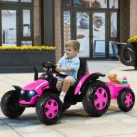 Дитячий одномісний електромобіль-Трактор з причепом BAMBI M 4573EBLR-8 на EVA колесах з MP3 / рожевий