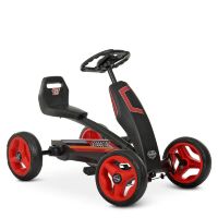 Дитячий педальний карт на EVA колесах Bambi kart M 4276E-2 з регульованим кермом і сидінням / чорний*