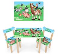 Дитячий дерев'яний столик з двома стільчиками Bambi 501-85 Ферма**