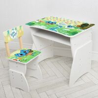 Дитяча парта регульована шкільна зі стільцем 905-126(UA) Котики вперед! біла**
