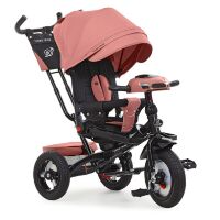 Триколісний велосипед-коляска TURBOTRIKE MT 1007-7 поворотне сидіння, пульт, світло, сумка, USB/ВТ, персиковий