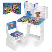Дитяча регульована парта зі стільцем розтишка N 2071-12-1 "BRS" українська абетка, біла