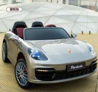 Дитячий двомісний електромобіль M 5826EBLRS-11 Porsche шкіряне сидіння, 4 мотори, MP3, USB, сірий фарбований