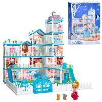 Ляльковий будиночок пластик 556-62A Будинок для ляльок 5 поверхів, лялька 10 см, тварини, меблі, світлові ефекти