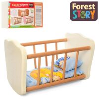 Ігрова ліжечко гойдалка дитяче для ляльки FS 04 Лялькова дерев'яна іграшка для дівчинки / біла**