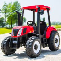 Дитячий електромобіль Трактор M 4643EBLR-3 шкіряне сидіння червоний