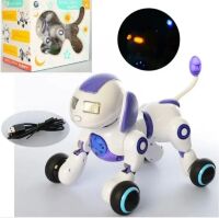 Інтерактивне тварина Собака на р/у 777-603 Сенсорна Реагує на руку На радіоуправлінні. Біла**