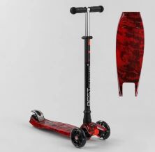 Триколісний дитячий самокат Best Scooter A 25775/779-1533 трубка керма алюмінієва / колеса ПУ світло / червоний