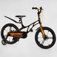 Магнієвий дитячий велосипед 18 дюймів "CORSO Elit" EL-30319 з магнієвими дисками та дисковим гальмом / золотий