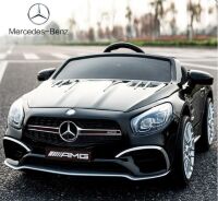 Дитячий електромобіль машина M 4871EBLRS-2 Mercedes SL65 шкіряне сидіння, MP3, колеса EVA / чорний фарбуваний