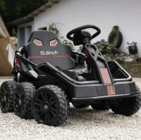 Дитячий електромобіль Електрокарт M 5765EBLR-2 Карт 4 мотори, 6 ЄВА коліс, шкіряне сидіння, чорний