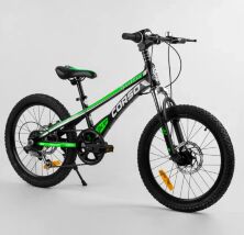 Дитячий спортивний магнієвий велосипед 20 дюймів Corso MG-74290 "Speedline" Shimano 7 швидкостей, салатовий