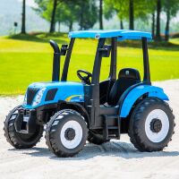 Дитячий електромобіль Трактор M 4643EBLR-4 шкіряне сидіння синій